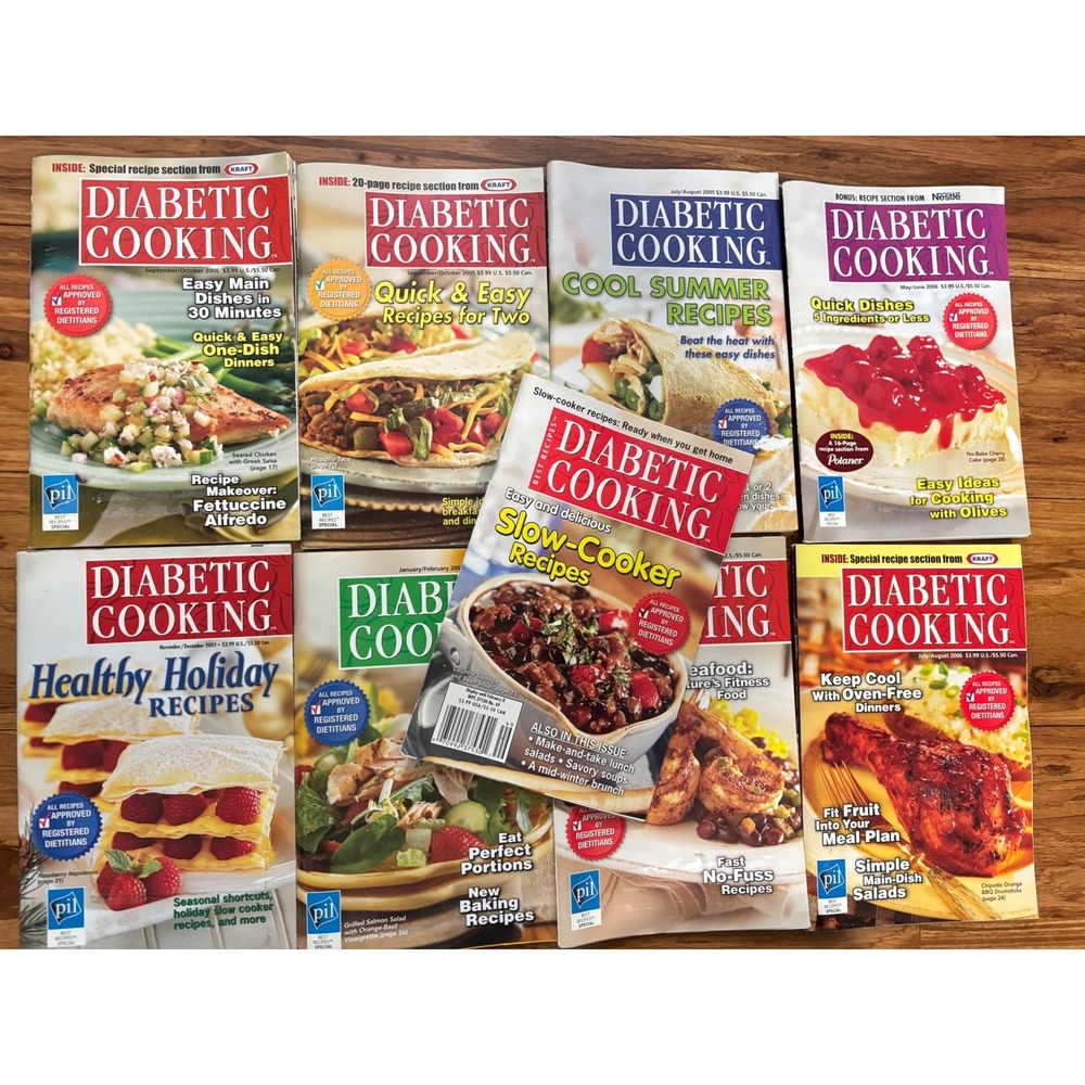Lot of 9 Diabetic Cooking Magazines 2005-2006 ‎ Slow Cooker Holiday Recipes
